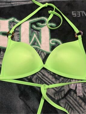 PINK Victoria's Secret Neon Lime Push-Up Bikini Top